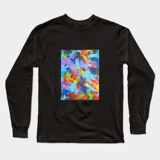 red and blue brush strokes Long Sleeve T-Shirt